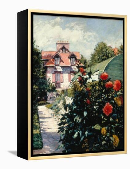 The Dahlias, Garden at Petit Gennevilliers, 1893-Gustave Caillebotte-Framed Premier Image Canvas