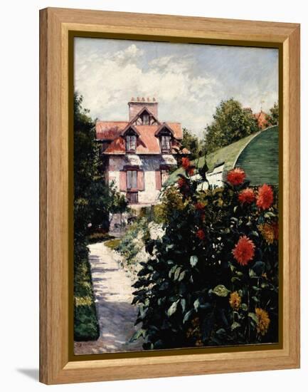 The Dahlias, Petit Gennevilliers Garden, 1893-Gustave Caillebotte-Framed Premier Image Canvas