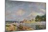 The Dam, 1885 (Oil on Canvas)-Alfred Sisley-Mounted Giclee Print