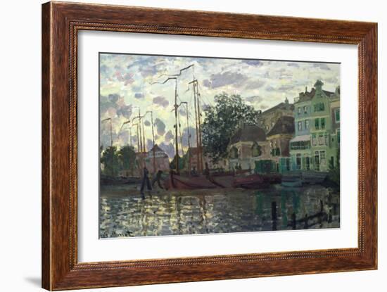 The Dam at Zaandam, Evening, 1871-Claude Monet-Framed Giclee Print