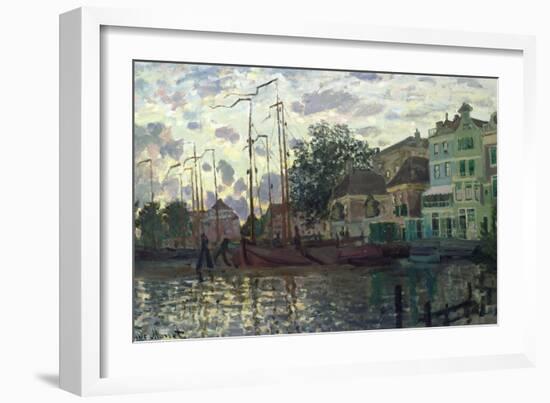 The Dam at Zaandam, Evening, 1871-Claude Monet-Framed Giclee Print