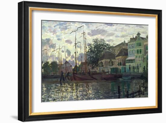 The Dam at Zaandam, Evening, 1871-Claude Monet-Framed Giclee Print