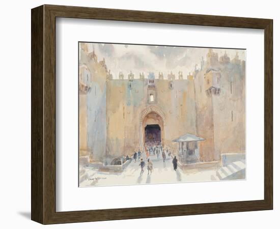 The Damascus Gate, Jerusalem, 2019 (W/C on Paper)-Lucy Willis-Framed Giclee Print