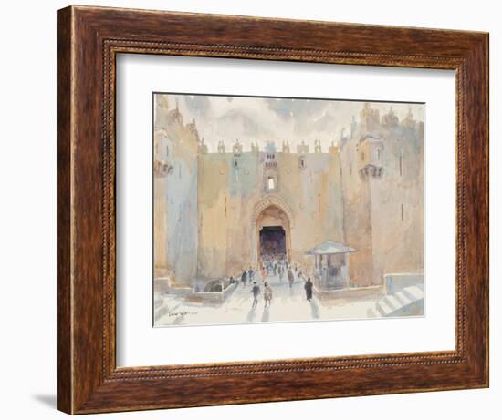 The Damascus Gate, Jerusalem, 2019 (W/C on Paper)-Lucy Willis-Framed Giclee Print
