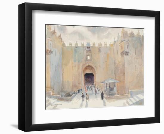 The Damascus Gate, Jerusalem, 2019 (W/C on Paper)-Lucy Willis-Framed Giclee Print