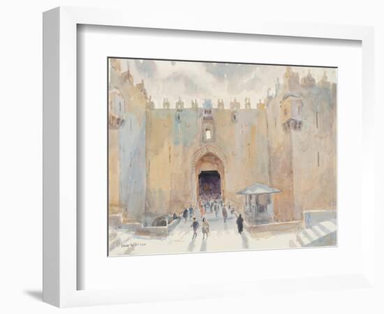 The Damascus Gate, Jerusalem, 2019 (W/C on Paper)-Lucy Willis-Framed Giclee Print