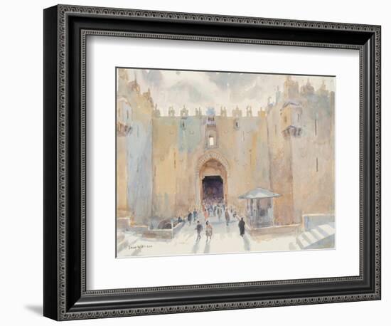 The Damascus Gate, Jerusalem, 2019 (W/C on Paper)-Lucy Willis-Framed Giclee Print