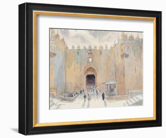 The Damascus Gate, Jerusalem, 2019 (W/C on Paper)-Lucy Willis-Framed Giclee Print