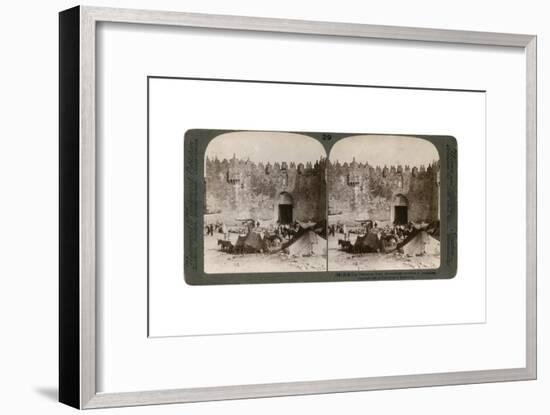 The Damascus Gate, the Nothern Entrance to Jerusalem, Palestine, 1896-Underwood & Underwood-Framed Giclee Print