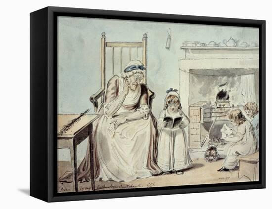 The Dame School (W/C)-George Cruikshank-Framed Premier Image Canvas