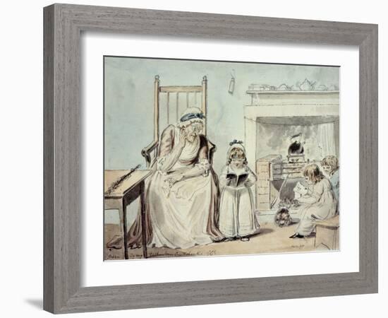 The Dame School (W/C)-George Cruikshank-Framed Giclee Print