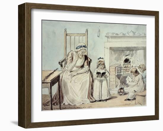 The Dame School (W/C)-George Cruikshank-Framed Giclee Print