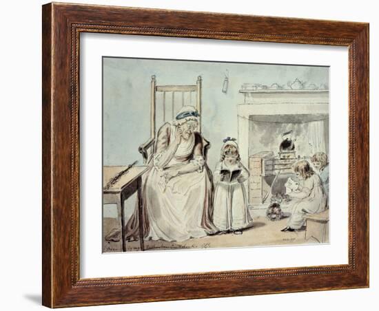 The Dame School (W/C)-George Cruikshank-Framed Giclee Print