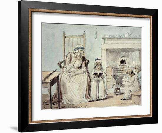 The Dame School (W/C)-George Cruikshank-Framed Giclee Print