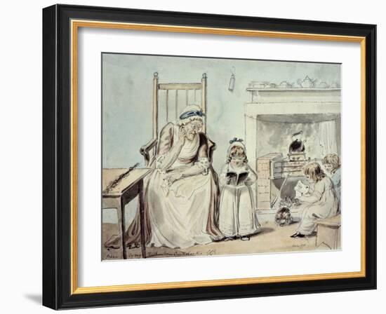 The Dame School (W/C)-George Cruikshank-Framed Giclee Print