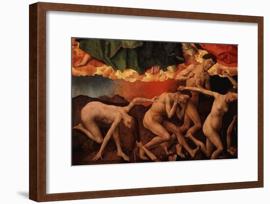 The Damned Descending into Hell, from Polyptych of Last Judgement, Polyptych Retable (Detail)-Rogier van der Weyden-Framed Giclee Print