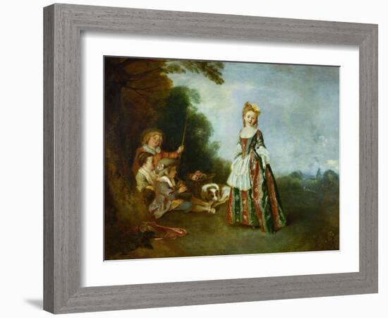 The Dance, Around 1719?-Jean Antoine Watteau-Framed Giclee Print