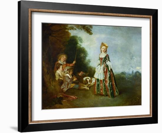 The Dance, Around 1719?-Jean Antoine Watteau-Framed Giclee Print