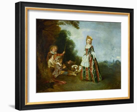 The Dance, Around 1719?-Jean Antoine Watteau-Framed Giclee Print