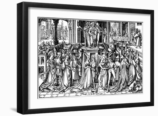 The Dance at the Court of Herod, C. 1500-Israhel van Meckenem the younger-Framed Giclee Print
