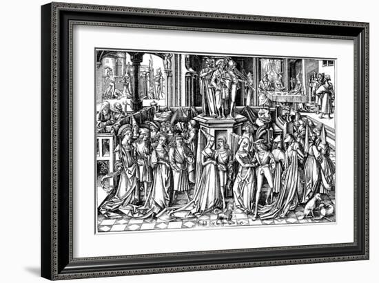 The Dance at the Court of Herod, C. 1500-Israhel van Meckenem the younger-Framed Giclee Print