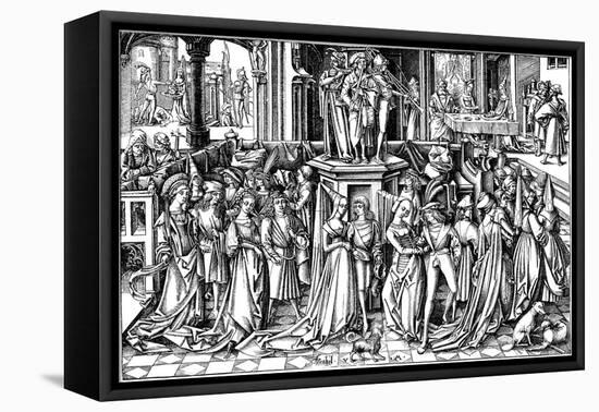 The Dance at the Court of Herod, C. 1500-Israhel van Meckenem the younger-Framed Premier Image Canvas