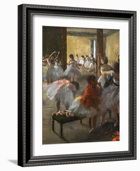 The Dance Class (detail). 1873. Oil on canvas.-Edgar Degas-Framed Giclee Print