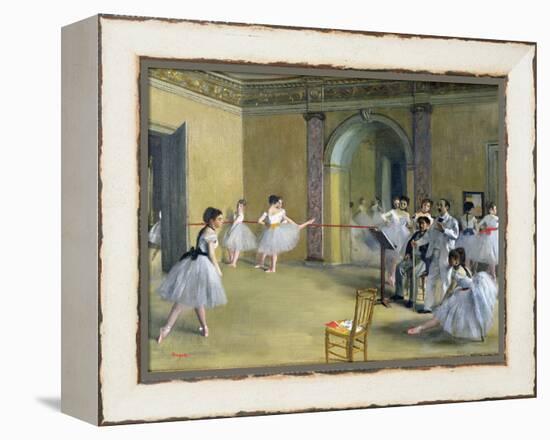 The Dance Foyer at the Opera on the Rue Le Peletier, 1872-Edgar Degas-Framed Premier Image Canvas