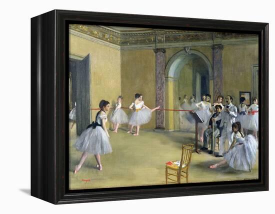 The Dance Foyer at the Opera on the Rue Le Peletier, 1872-Edgar Degas-Framed Premier Image Canvas