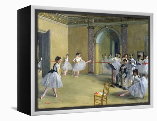 The Dance Foyer at the Opera on the Rue Le Peletier, 1872-Edgar Degas-Framed Premier Image Canvas