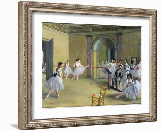 The Dance Foyer at the Opera on the Rue Le Peletier, 1872-Edgar Degas-Framed Giclee Print