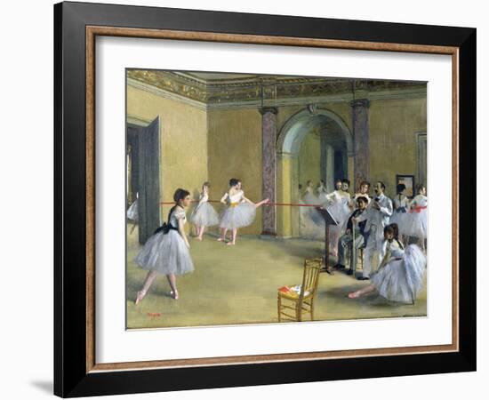 The Dance Foyer at the Opera on the Rue Le Peletier, 1872-Edgar Degas-Framed Giclee Print