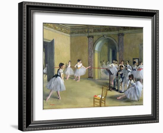 The Dance Foyer at the Opera on the Rue Le Peletier, 1872-Edgar Degas-Framed Giclee Print