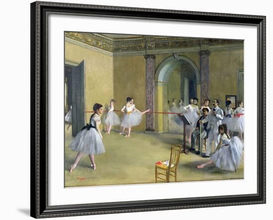 The Dance Foyer at the Opera on the Rue Le Peletier, 1872-Edgar Degas-Framed Giclee Print