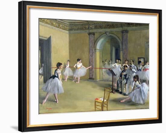 The Dance Foyer at the Opera on the Rue Le Peletier, 1872-Edgar Degas-Framed Giclee Print