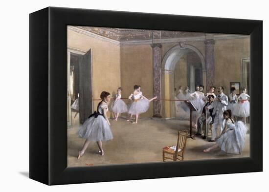 The Dance Foyer at the Opera on the Rue Le Peletier, 1872-Edgar Degas-Framed Premier Image Canvas