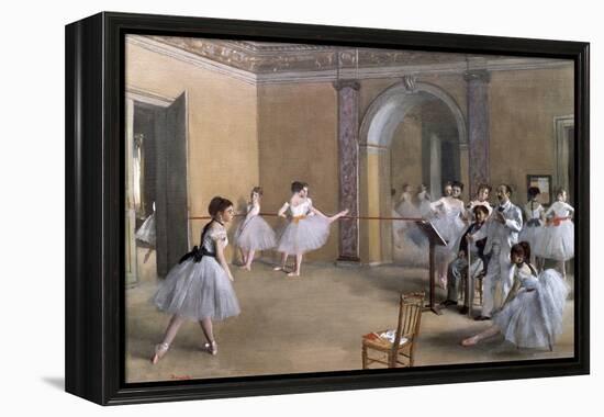 The Dance Foyer at the Opera on the Rue Le Peletier, 1872-Edgar Degas-Framed Premier Image Canvas