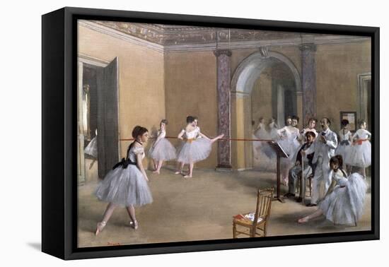 The Dance Foyer at the Opera on the Rue Le Peletier, 1872-Edgar Degas-Framed Premier Image Canvas