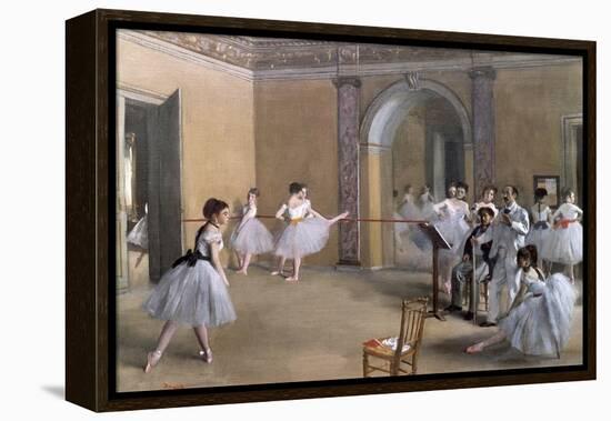 The Dance Foyer at the Opera on the Rue Le Peletier, 1872-Edgar Degas-Framed Premier Image Canvas