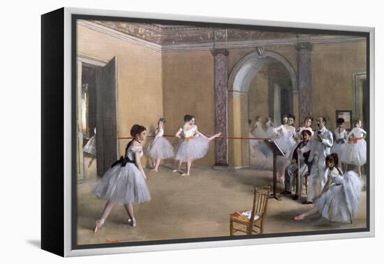 The Dance Foyer at the Opera on the Rue Le Peletier, 1872-Edgar Degas-Framed Premier Image Canvas