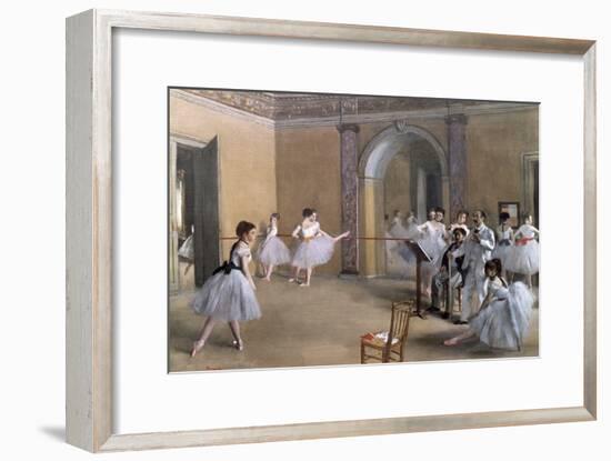 The Dance Foyer at the Opera on the Rue Le Peletier, 1872-Edgar Degas-Framed Giclee Print