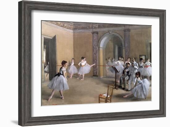 The Dance Foyer at the Opera on the Rue Le Peletier, 1872-Edgar Degas-Framed Giclee Print