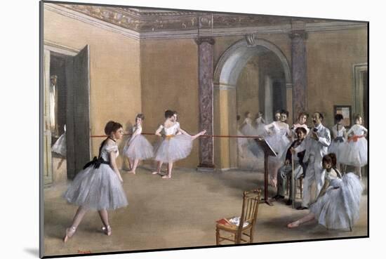 The Dance Foyer at the Opera on the Rue Le Peletier, 1872-Edgar Degas-Mounted Giclee Print