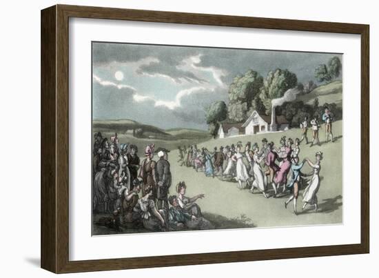 The Dance, Illustration from 'The Vicar of Wakefield' by Oliver Goldsmith, Pub. Ackermann, 1817-Thomas Rowlandson-Framed Giclee Print