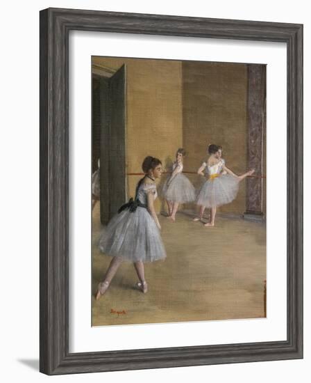 The Dance Lecon (detail). 1872. Oil on canvas.-Edgar Degas-Framed Giclee Print