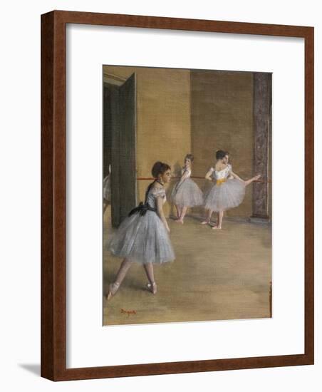 The Dance Lecon (detail). 1872. Oil on canvas.-Edgar Degas-Framed Giclee Print