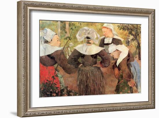 The Dance of 4 Women of Breton-Paul Gauguin-Framed Art Print