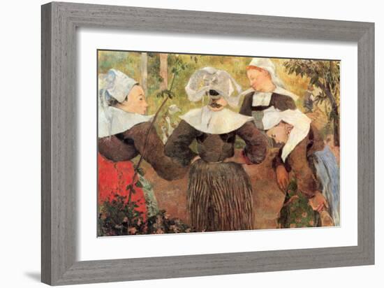 The Dance of 4 Women of Breton-Paul Gauguin-Framed Art Print