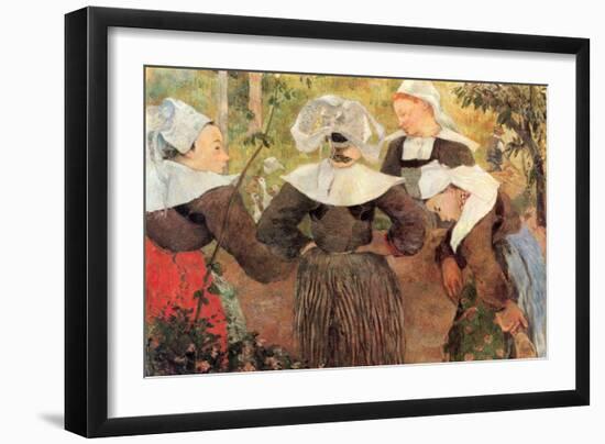 The Dance of 4 Women of Breton-Paul Gauguin-Framed Art Print