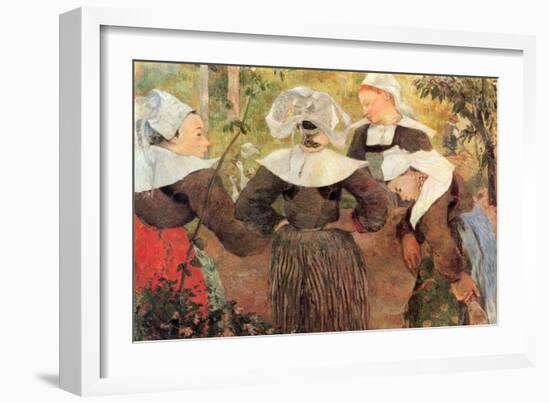 The Dance of 4 Women of Breton-Paul Gauguin-Framed Art Print